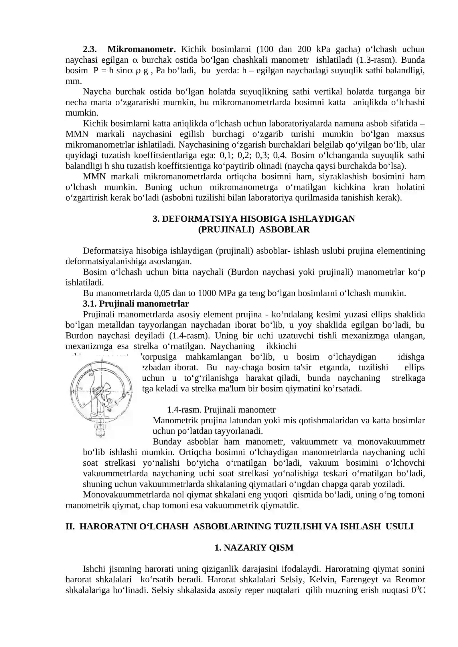 BOSIM VA HARORATNI O‘LCHASH ASBOBLARI 3