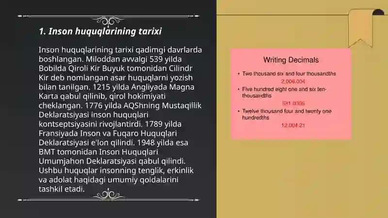 Asosiy inson huquqlarining umumiy tavsifi va mazmuni 3