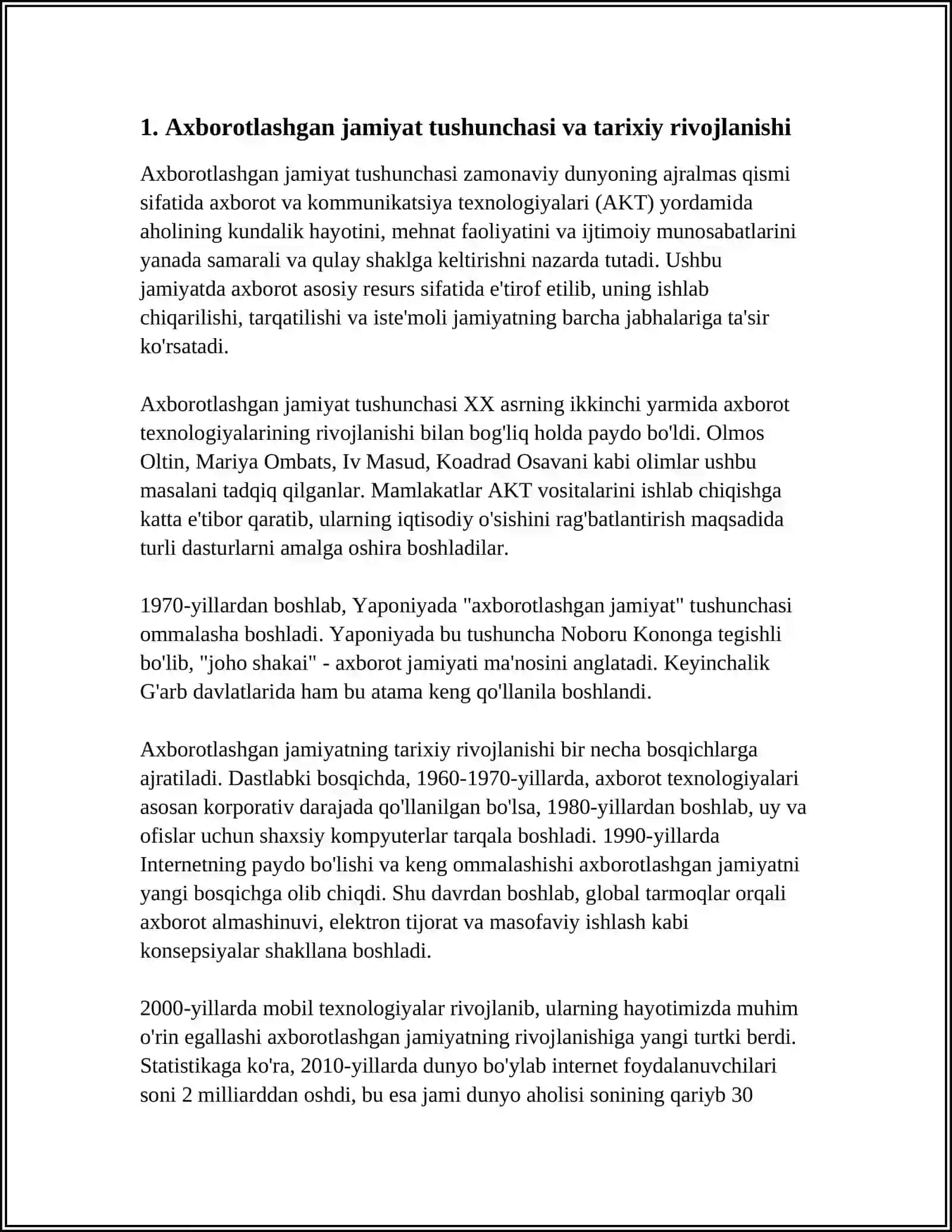 AXBOROTLASHGAN JAMIYAT VA UNING ISTIQBOLLARI 3