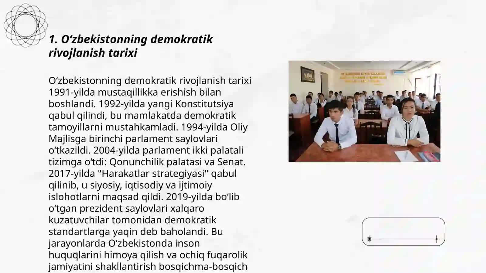 O‘zbekistonda Demokratik, Fuqarolik Jamiyati Asoslari 3
