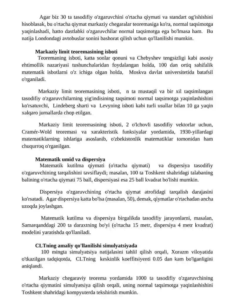 Ehtimollar nazariyasi va markaziy limit teoremasi va uning tadbiqlari 3