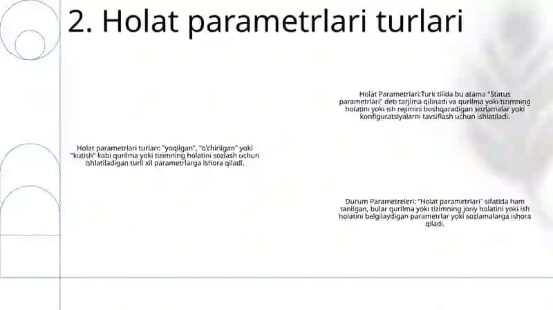 Holat Parametrlari 3