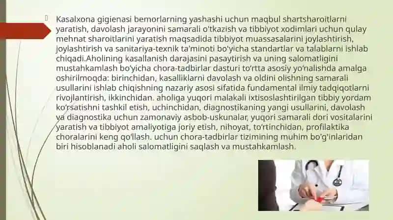 Loyiha materillari bo’yicha davolash-profilaktika muasssalarini baholash 3