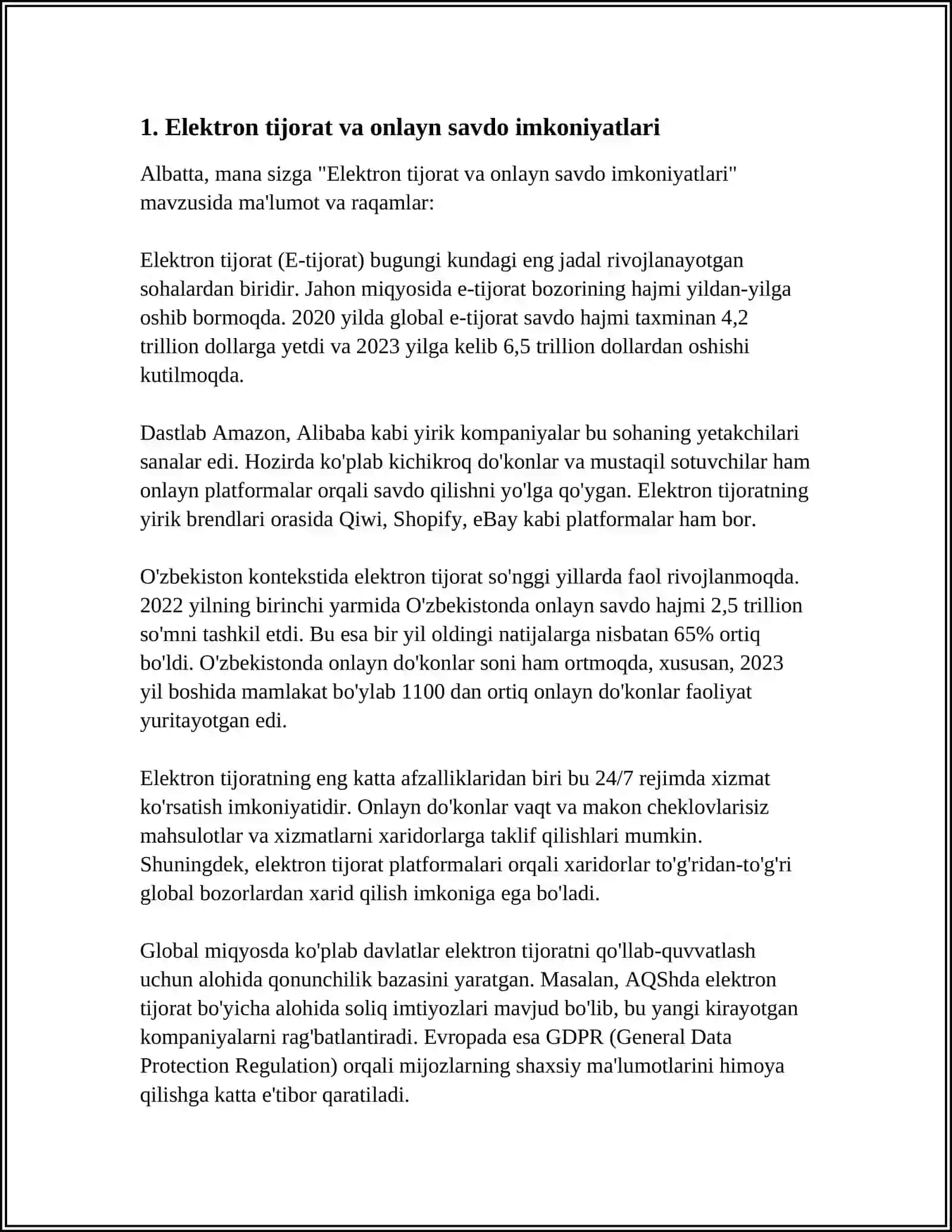Elektron tijorat va onlayn savdo imkoniyatlari 3