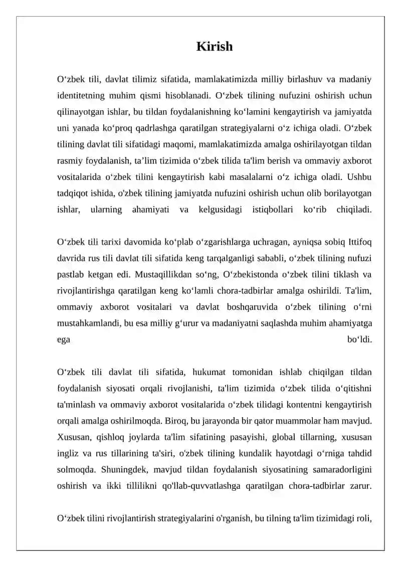 O'zbek Tilini Davlat Tili Sifatidagi Nufuzini Oshirish Bo'yicha Ishlar 3