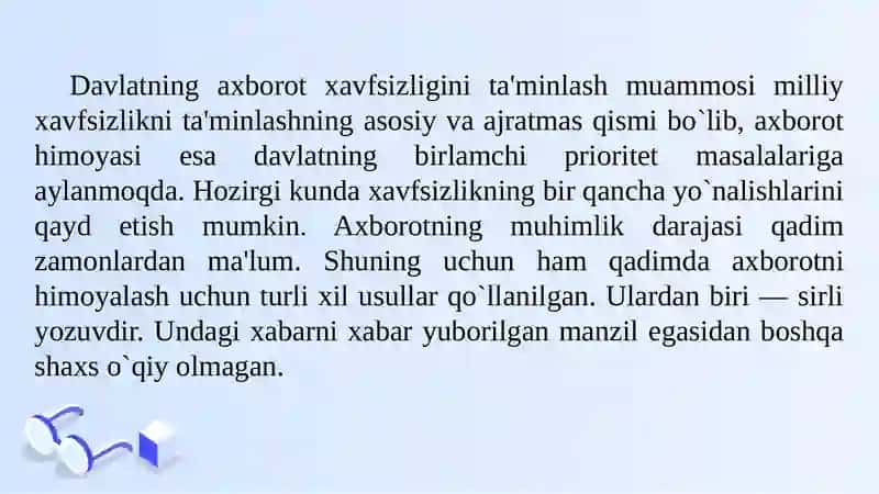 O‘zbekistonda axborot xavfsizligi va huquqiy asoslari 3
