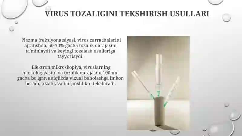 Viruslarni tozalash usullari (gelfiltratsiya, sentrifugalash, virus spesirik xromatografiy) 3