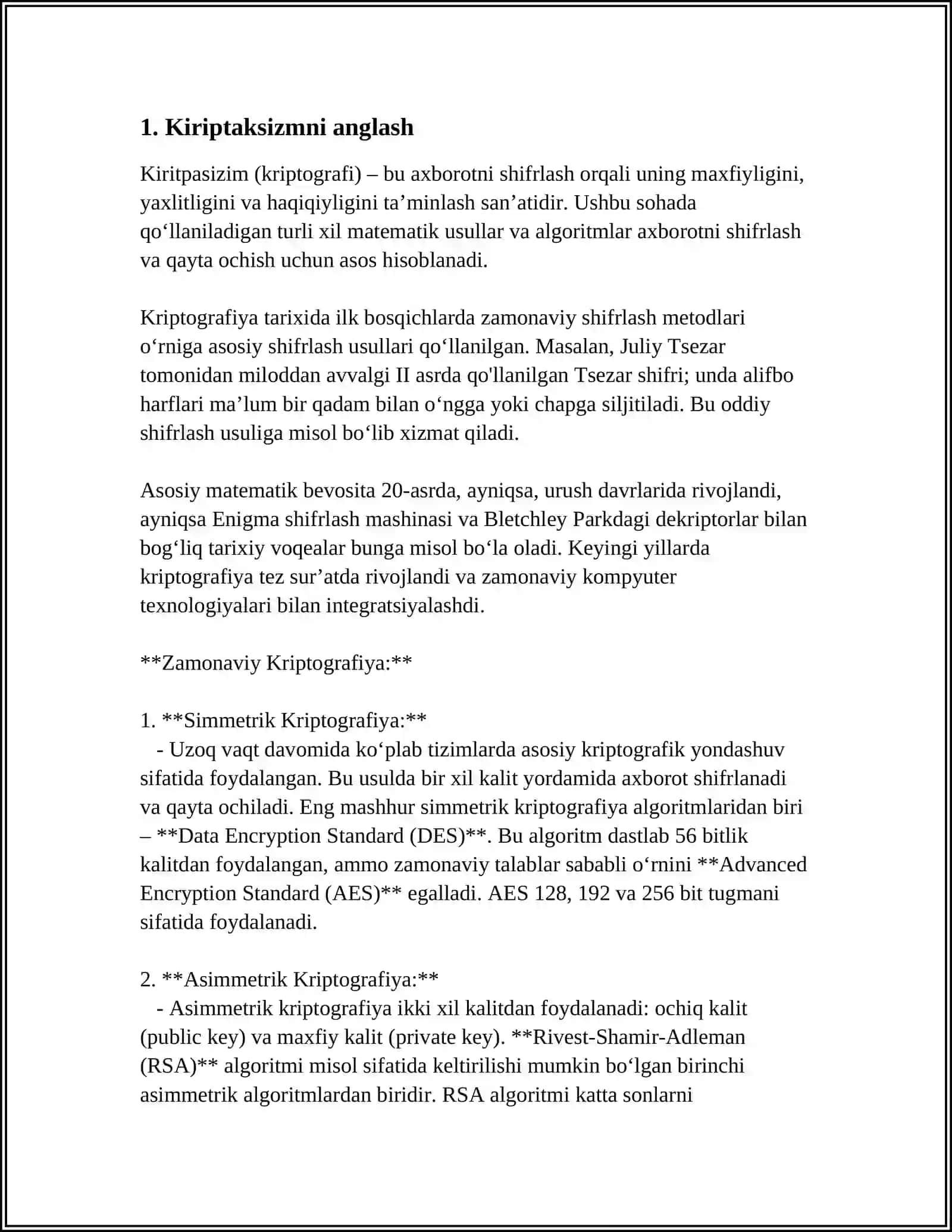 KIRIPTAXIZIM VA UNI DAVOLASH 3