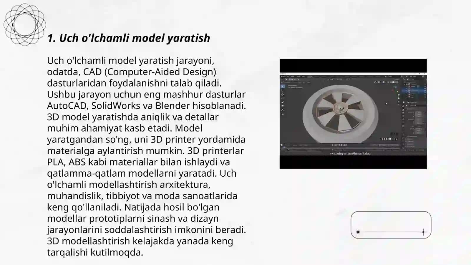Blender dasturida obyektlarni modellashtirish 3