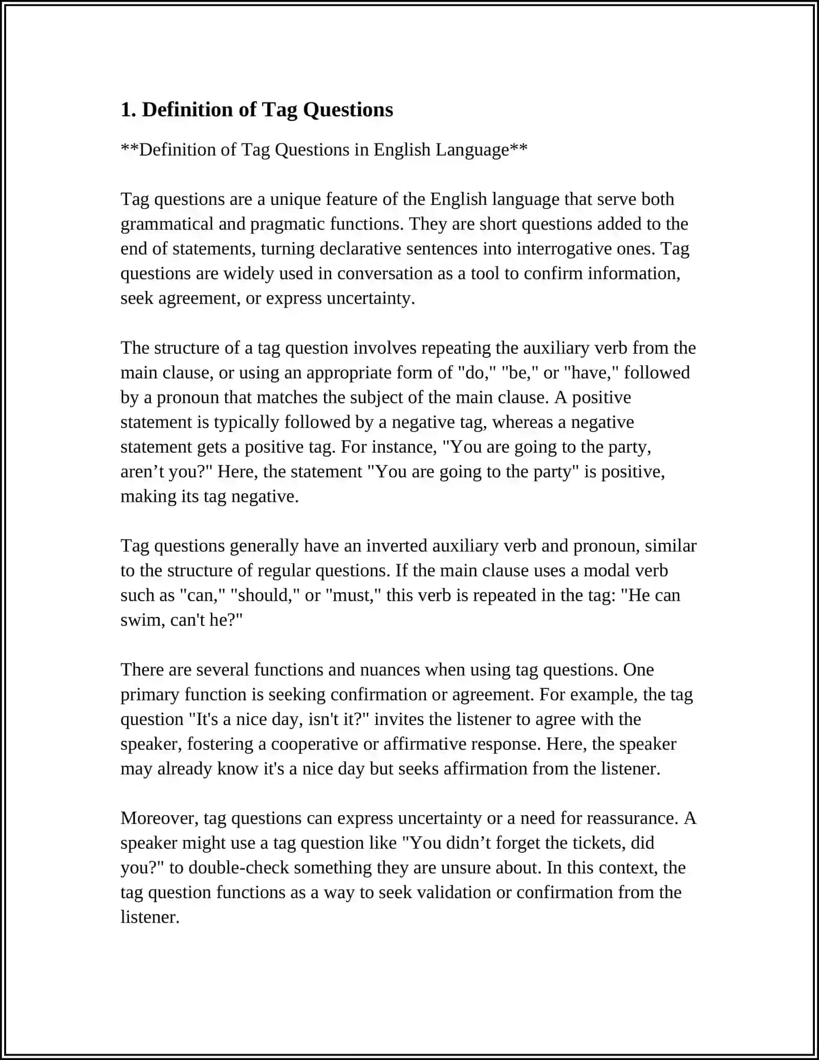 TAG QUESTIONS 3
