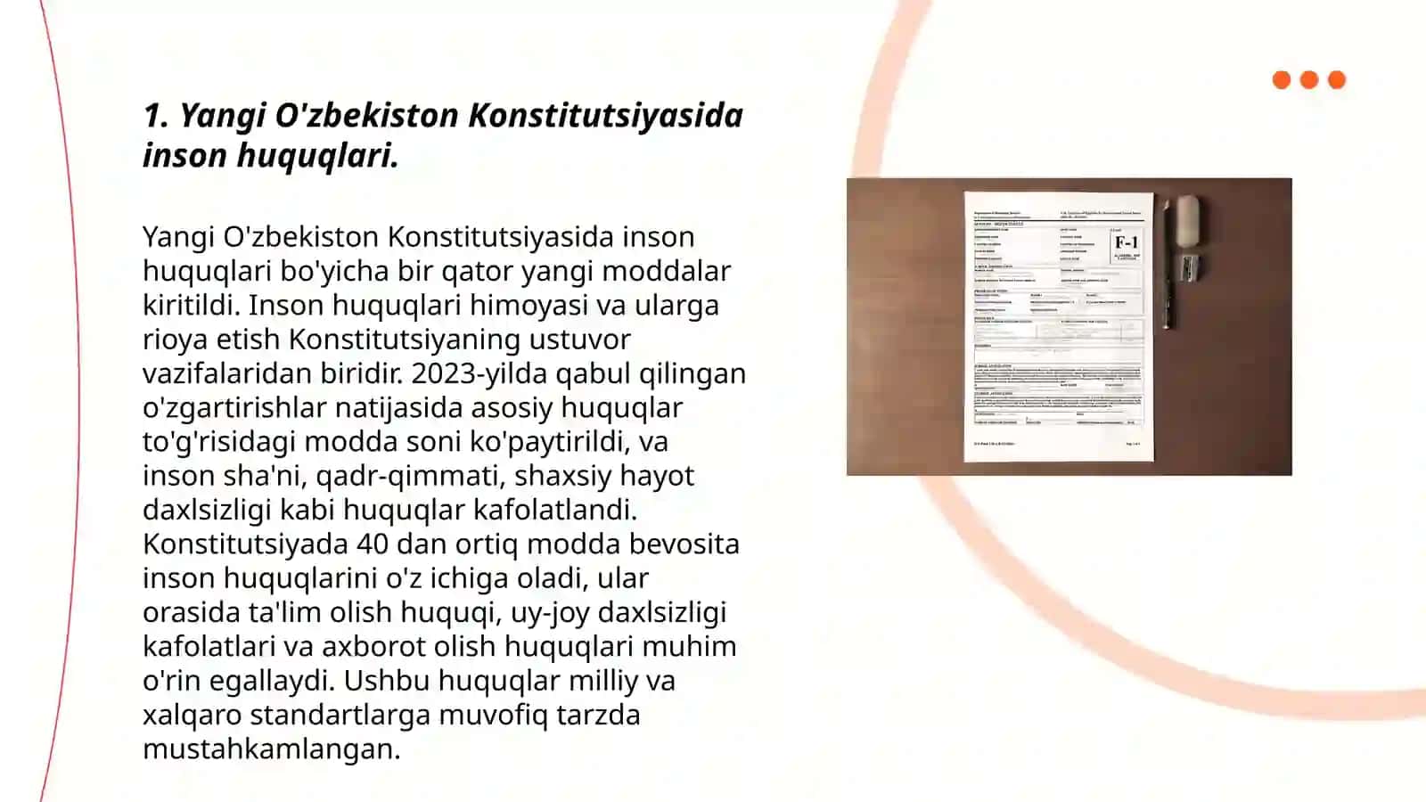 Yangi O'zbekistonda inson haq-huqlari va erkinliklari kafolatini yaratilishi 3