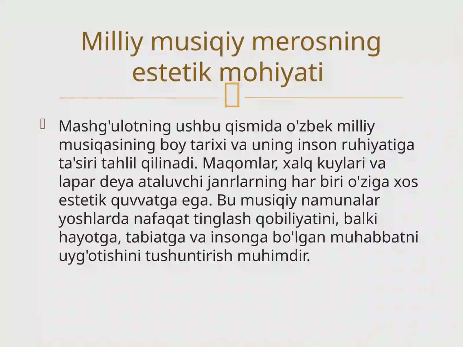 Milliy Musiqa Asosida Estetik Tarbiya Mashg'ulotining Namunaviy Ishlanmasi 3