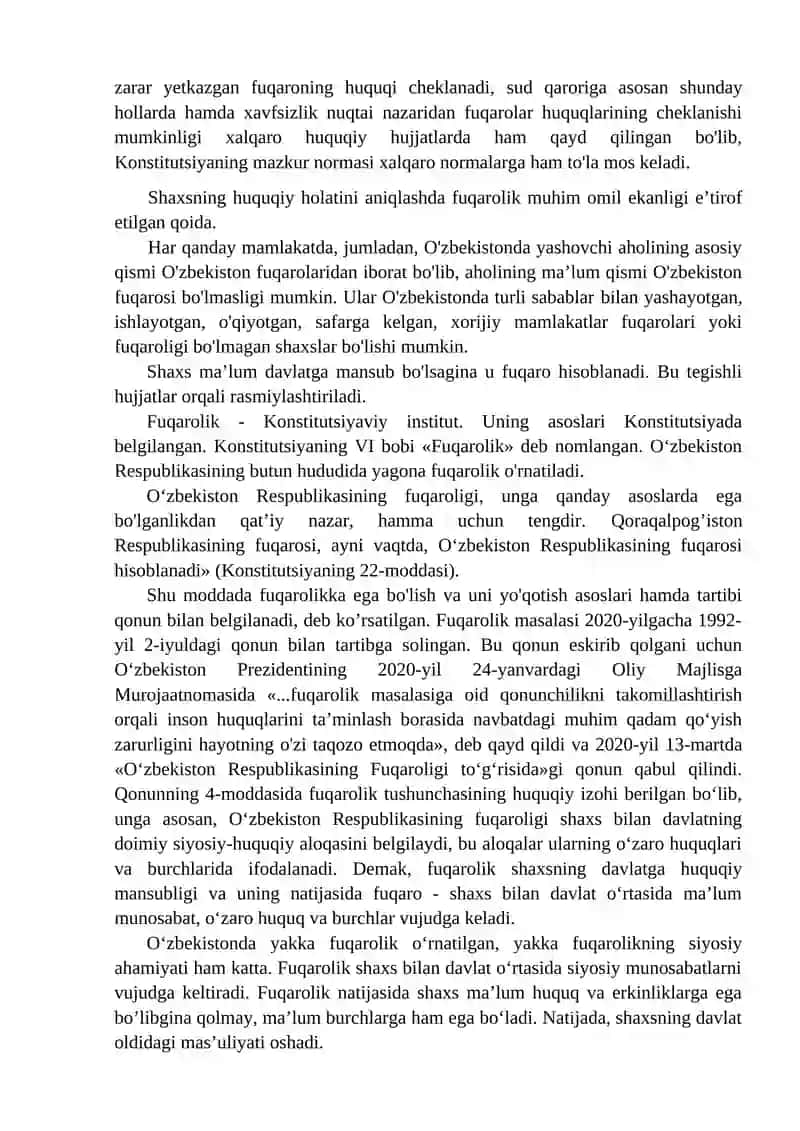 O‘zbekiston Respublikasi Konstitutsiyasida Insonning Shaxsiy va Siyosiy Huquqlari 3