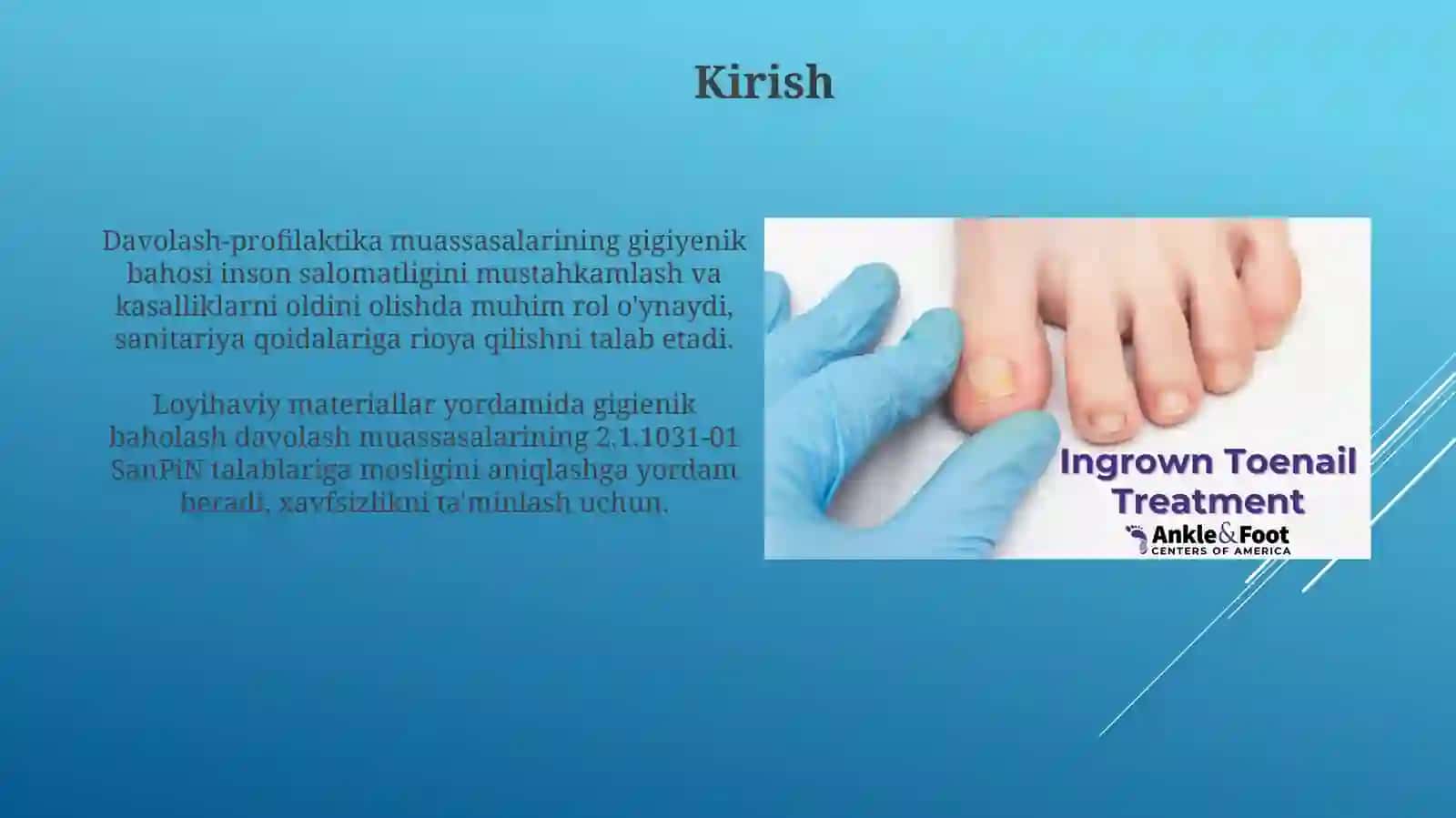 Loyiha materiallari boʻyicha davolash-profilaktika muassasalarini gigiyenik baholash 3