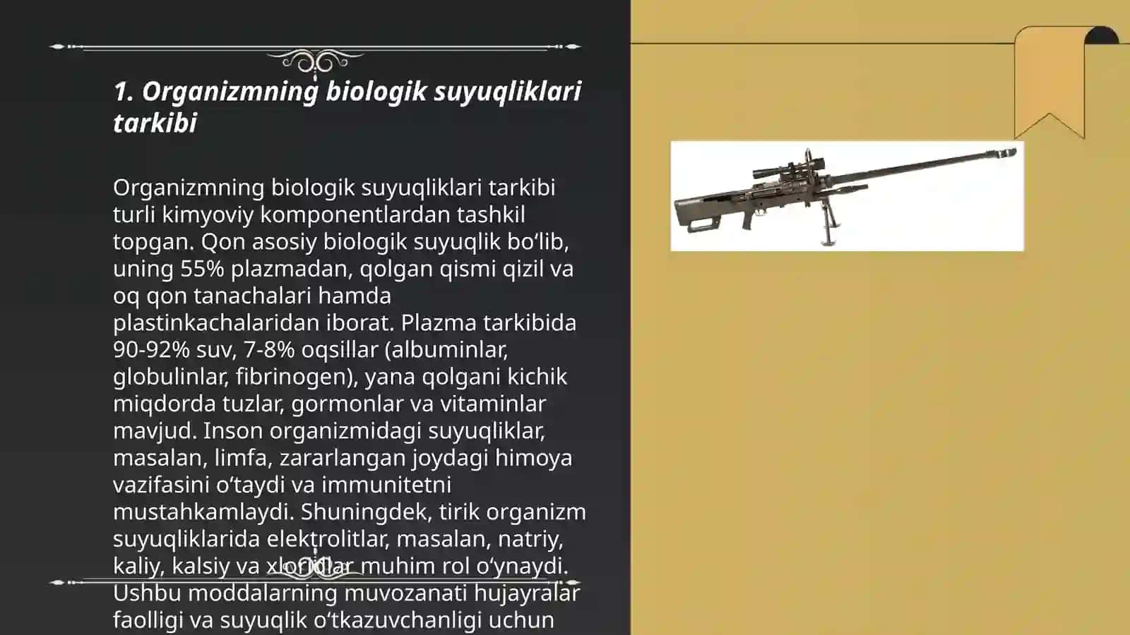 Organizmning biologik suyuqliklari elektrolit va noelektrolitlar eritmalari sifatida 3