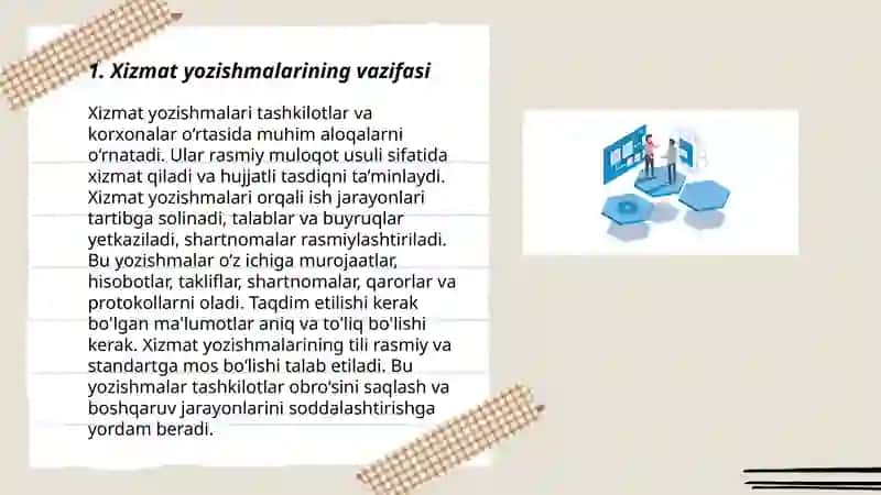 Xizmat yozishmalari 3