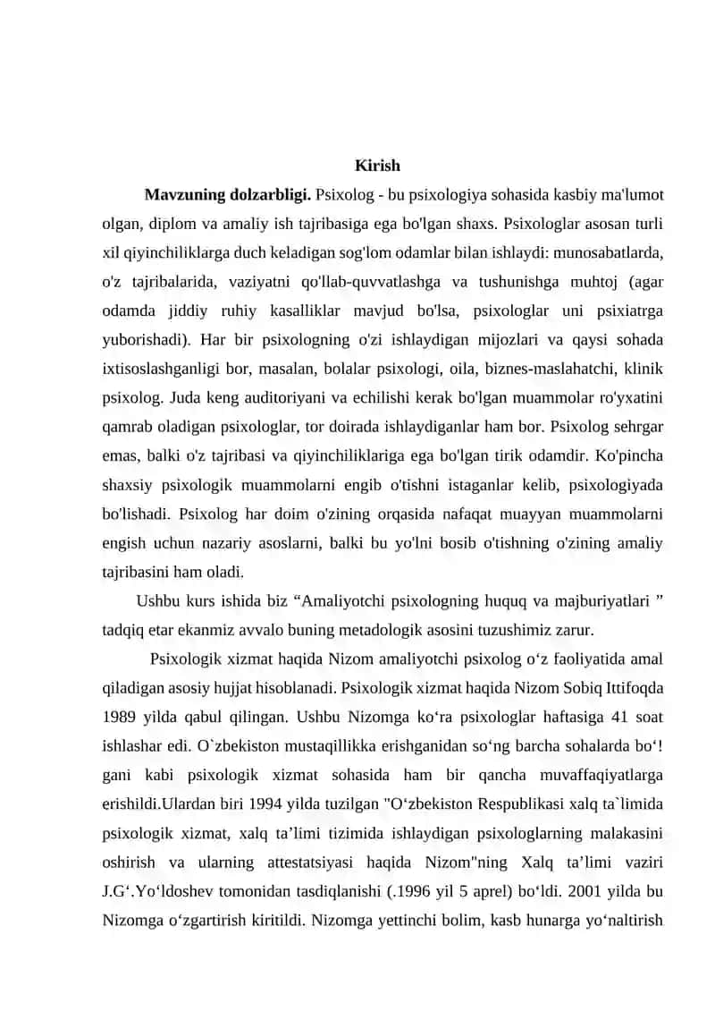 Amaliy Psixologning Huquq va Majburiyatlari 3