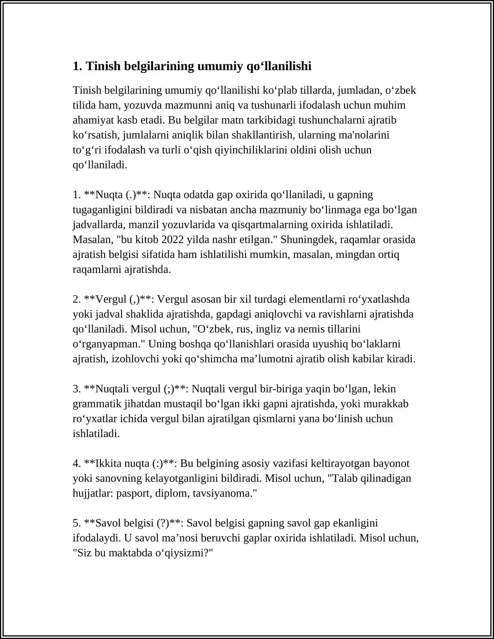 Tinish Belgilari 3