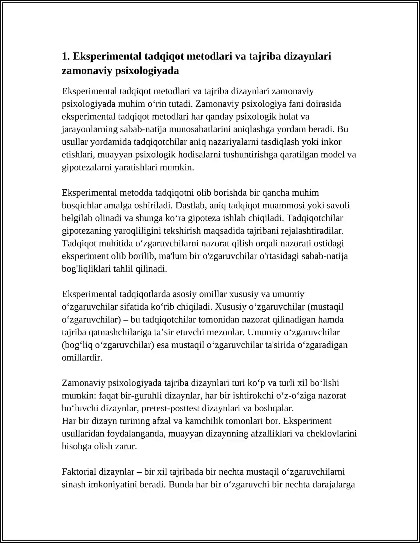 HOZIRGI ZAMON PSIXOLOGIYASINING TADQIQOT METODLARI 3
