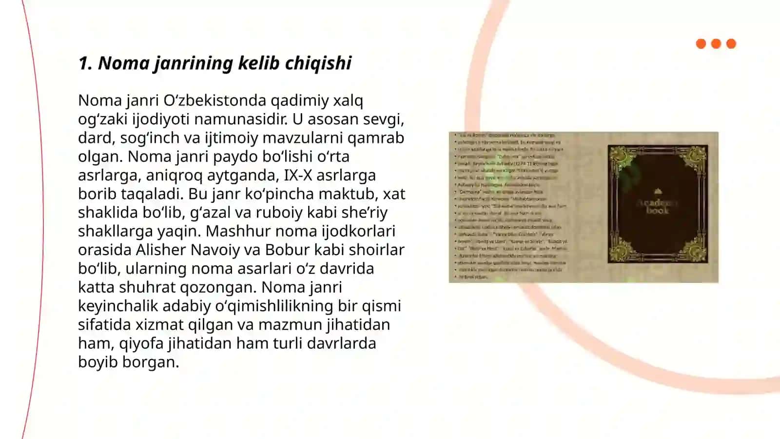 Õzbek adabiyotida noma janri 3