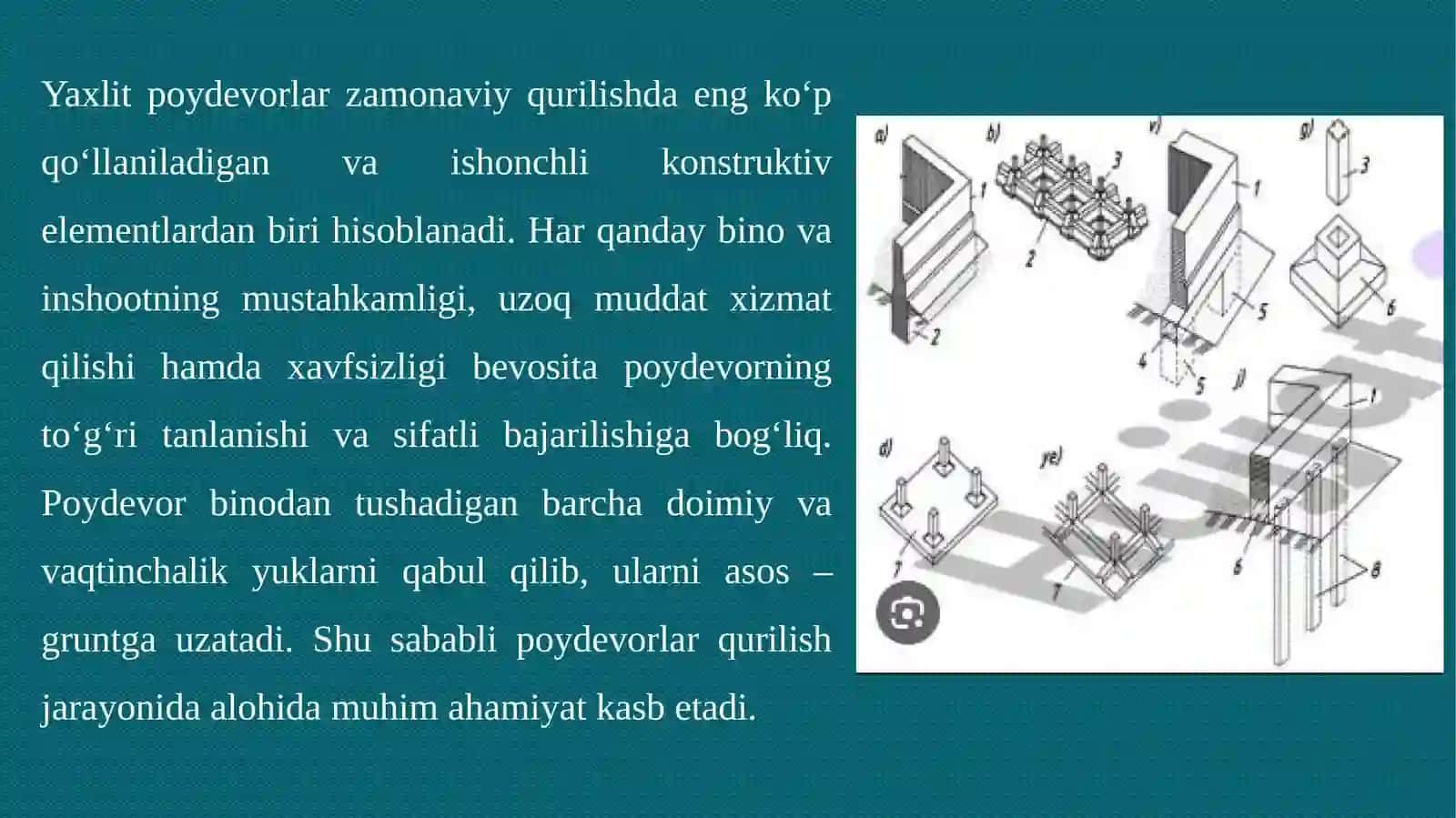 YAXLIT POYDEVORLAR VA ULARNING	KONSTRUKTIV YECHIMLARI 3