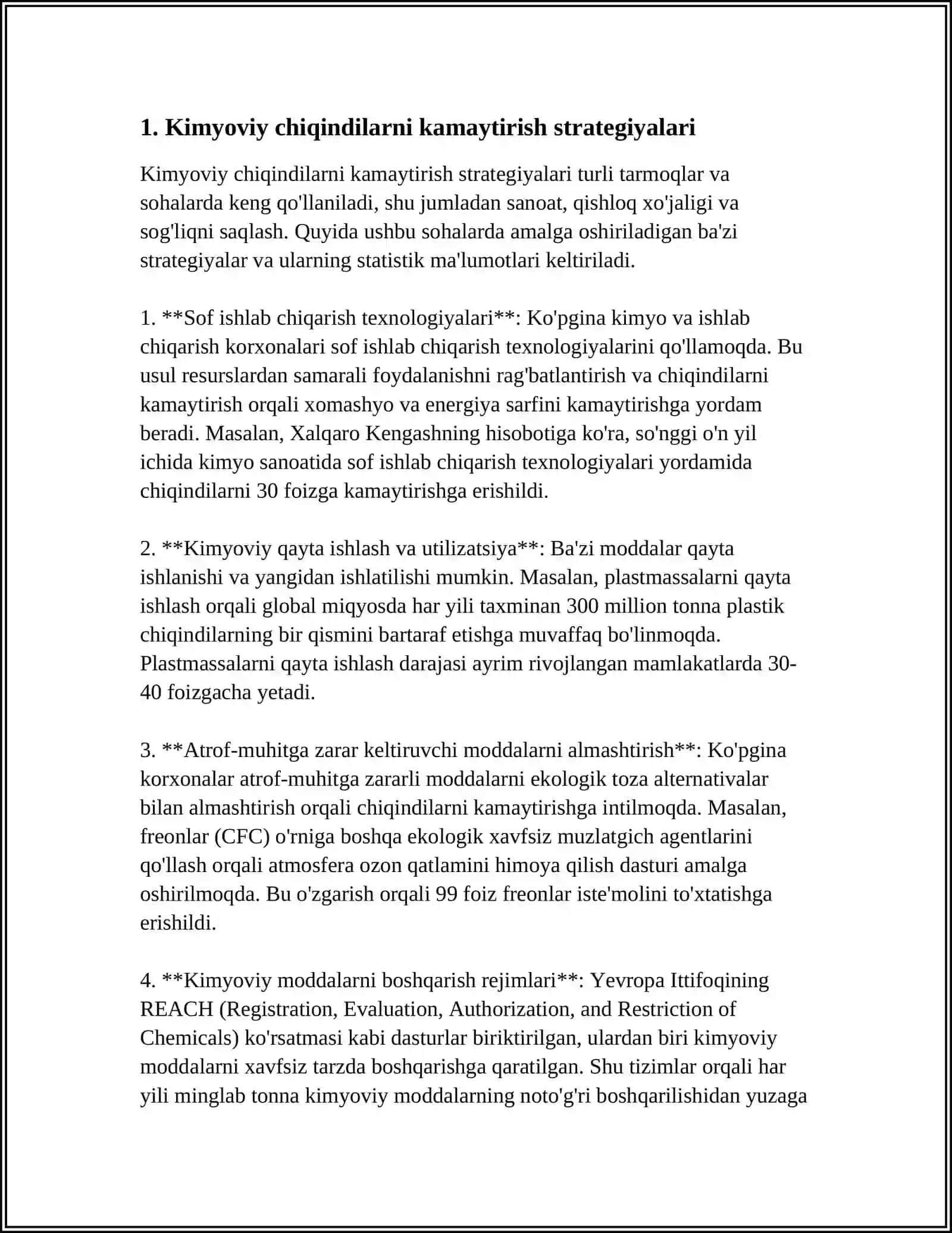 KIMYOVIY TEXNOLOGIYA JARAYONLARIDA CHIQINDILARNI KAMAYTIRISH VA QAYTA ISHLASH 3