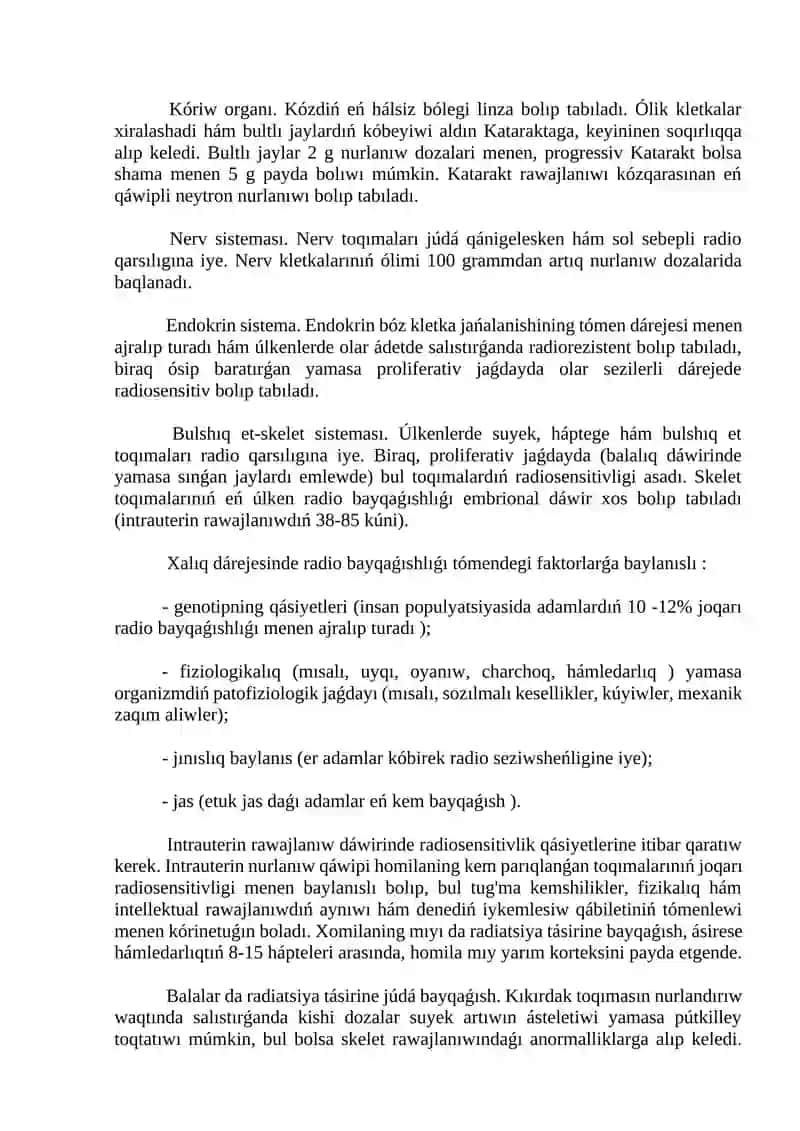 Radioaktiv tásirinde emlenedigan kesellikler 3