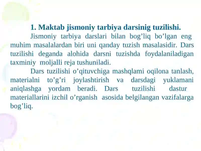Sport faoliyati (xotin qizlar sporti yo`nalishi bo’yicha)2-kurs talabalari uchun ma’ruzaning taqdimoti 3