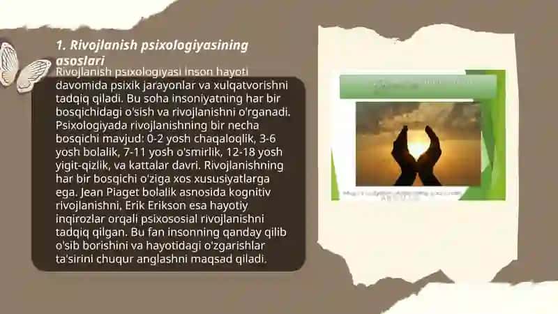 Taraqqiyot psixologiyasi. Rivojlanishning uzluksizligi va oʻzgarishi 3