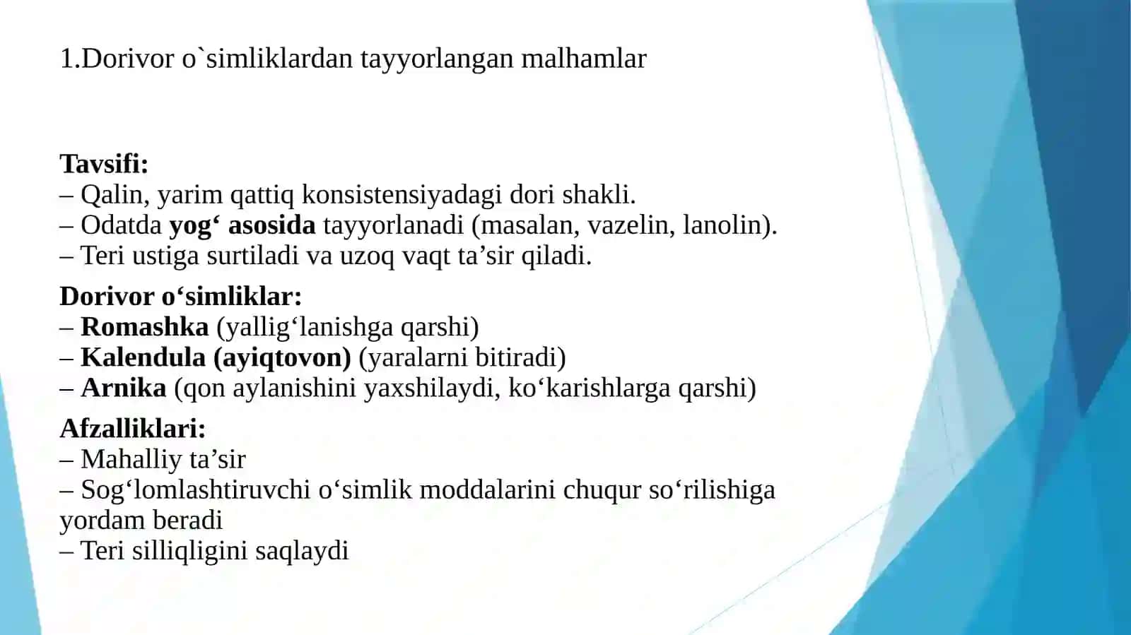 Dorivoro`simliklarasosidaolinadiganyumshoqdorishakllari 3