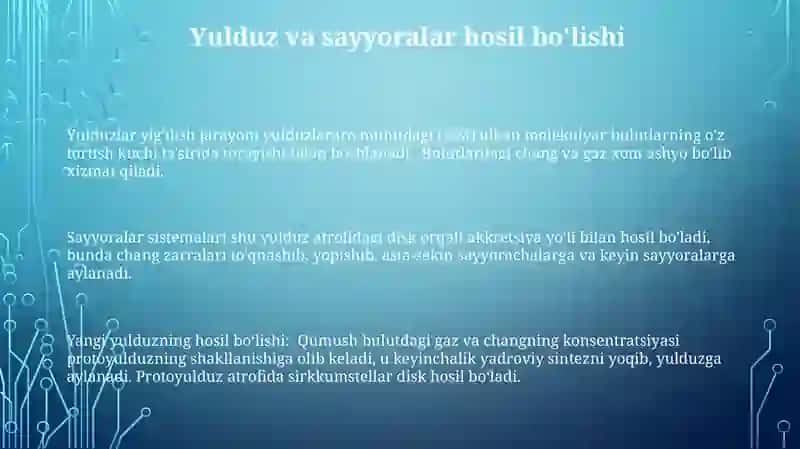 Yulduzlararo muhit.Gaz va changning roli 3