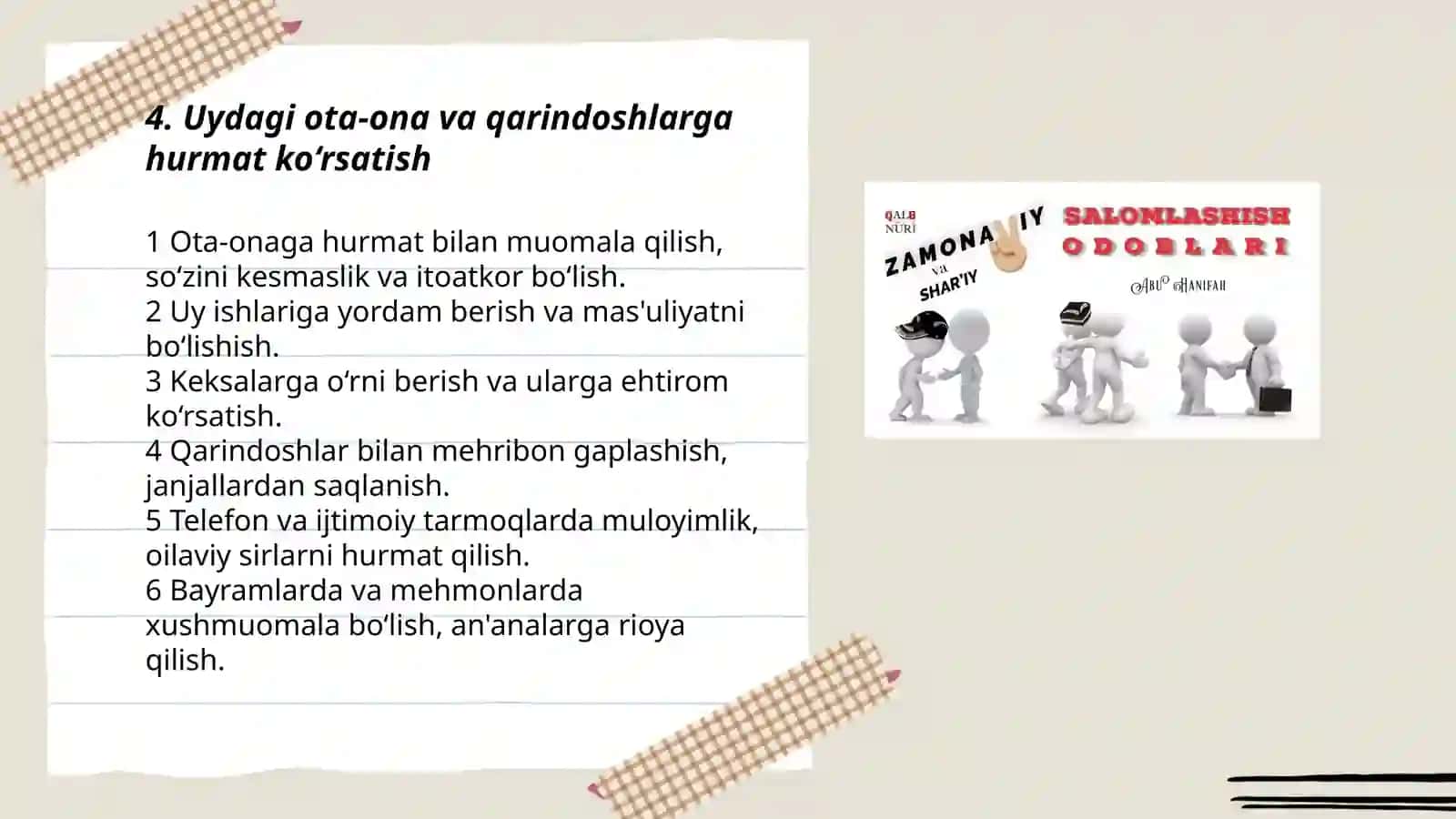 Kundalik odob -axloq qoidalari: koʻchada, uyda va jamoat joylarida 3