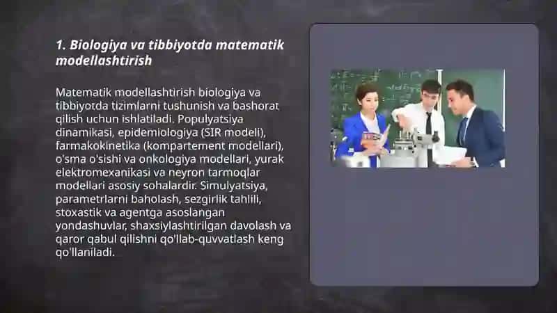 Biologiya va tibbiyotda matematik modellashtirish 3
