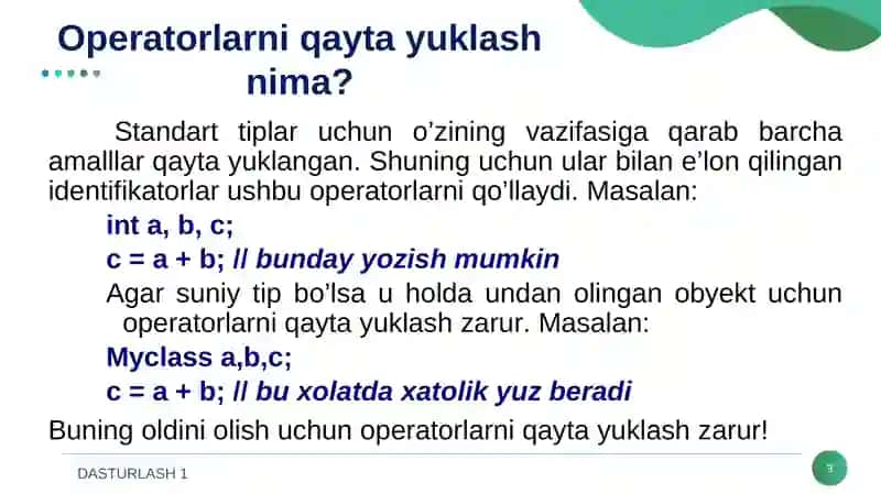 Operatorni qayta yuklash 3