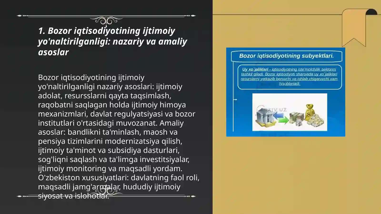 Bozor iqtisodiyotining ijtimoiy yo'naltirilganligi va uning O'zbekistonga xos xususiyatlari 3