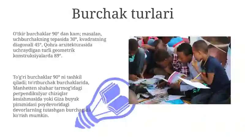 Burchak oʻlchovlari turlarini 3