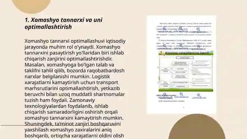 Xomashyo tannarxi va uni optimallashtirish 3