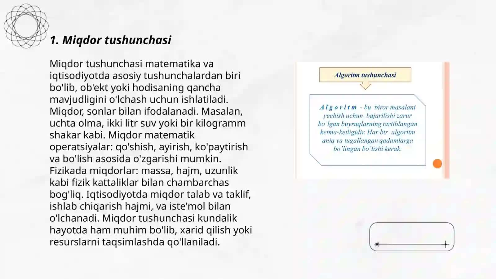 Miqdor tushunchasi va uning turlari 3