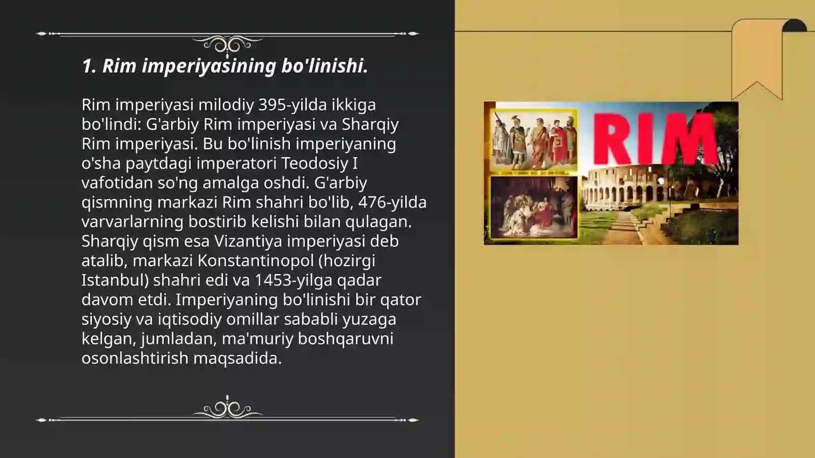 Eramizning milodiy III-IV asrlarida soʻngi Rim imperiyasi 3
