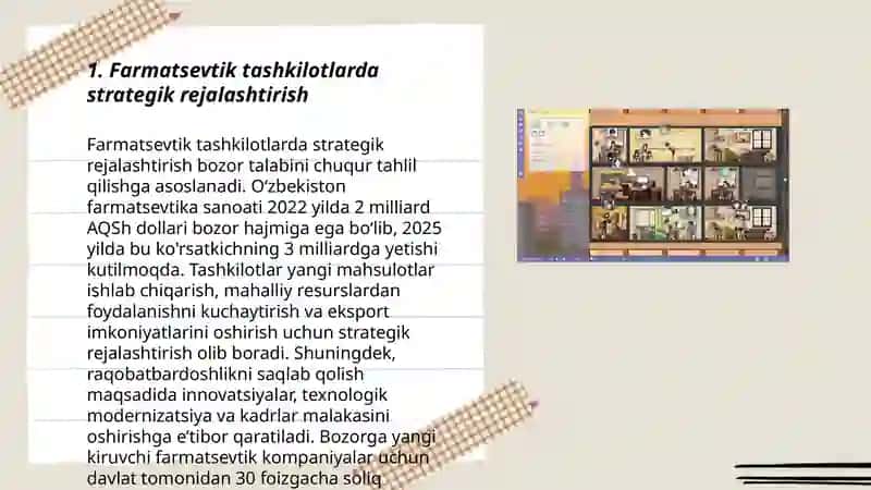 Farmatsevtik tashkilotlar boshqaruvida lifelike 3