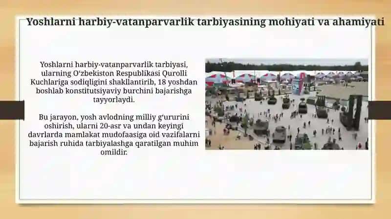 Yoshlarni harbiy-vatanparvarlik ruhida tarbiyalash tizimi va uning asosiy prinsiplari 3
