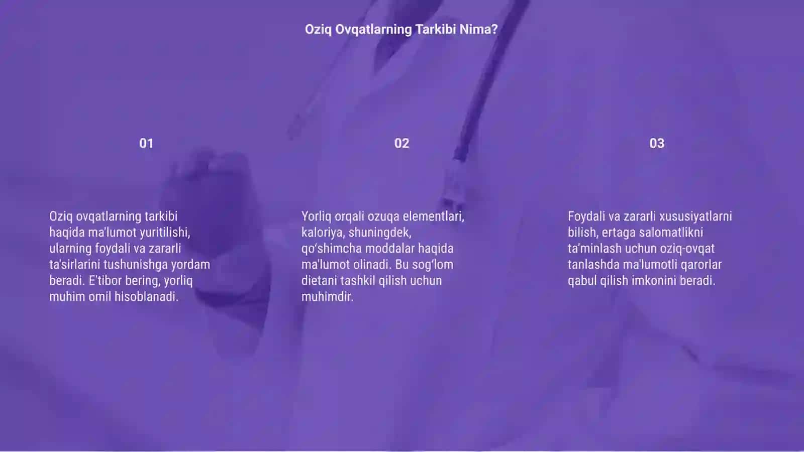 Oziq Ovqatlarning Tarkibi 3