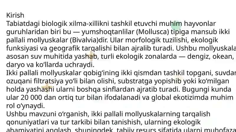 Ikki pallalimolyuskalarning hududiy tarqalishi 3