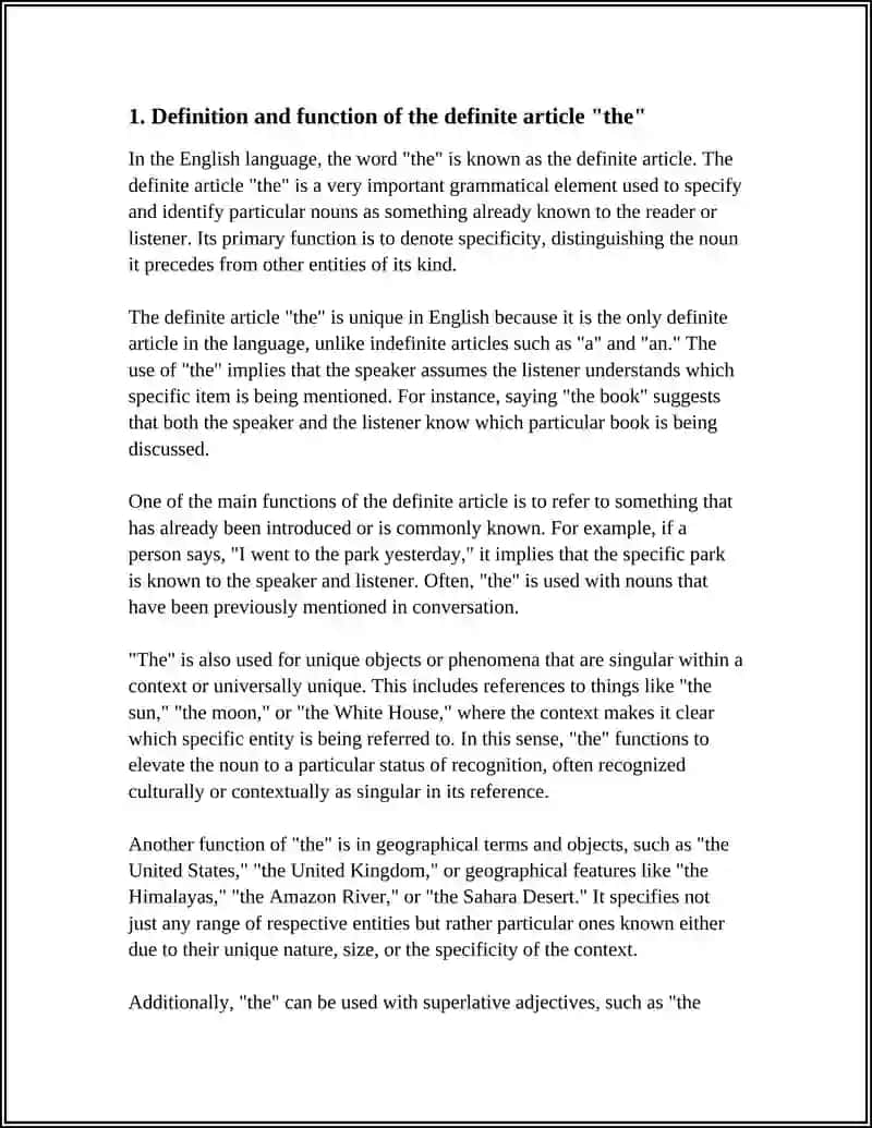 The Definite Article "the" in English 3