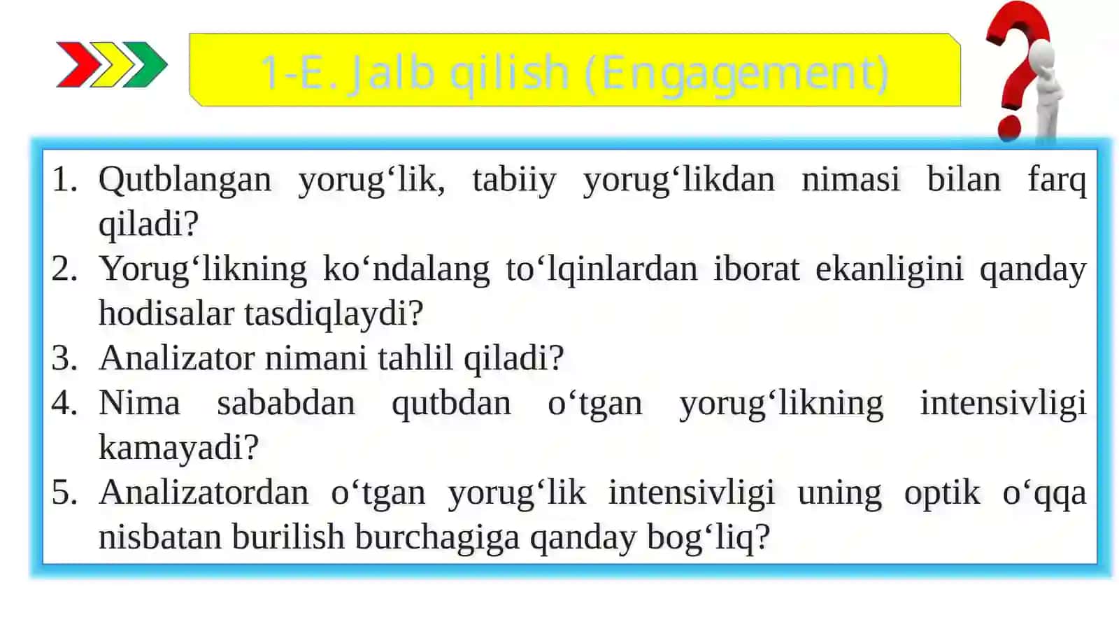 Infraqizil nurlanish. Ultrabinafsha nurlanish. Rentgen nurlanish va uning yutilishi_5E 3