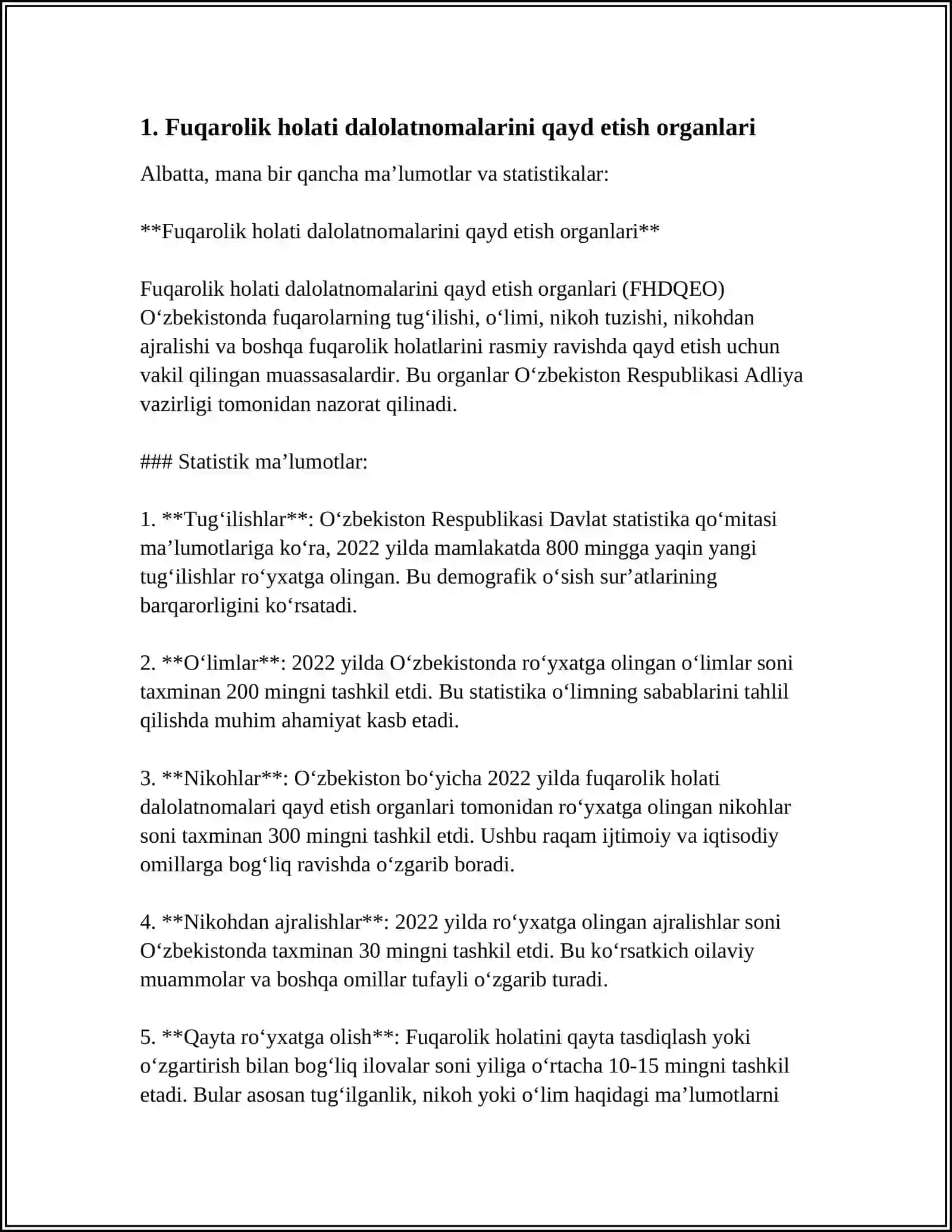 MUSTAQIL ISH Mavzu: FUQAROLIK MASALALARI BILAN SHUGʻULLANUVCHI ORGANLAR 3
