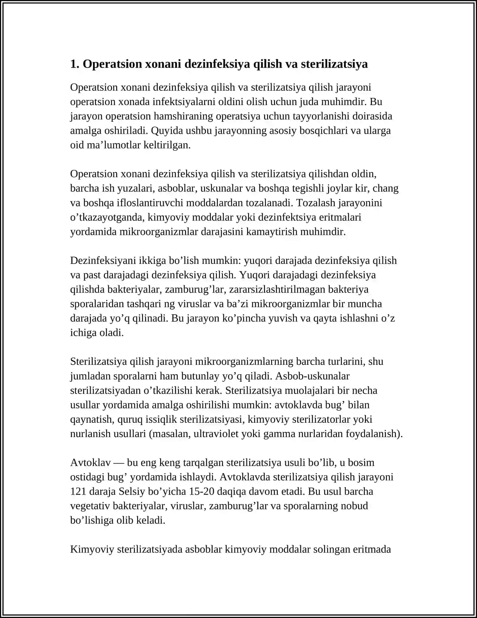 HAMMA OPERATSION ÄSOB-USKUNALARI TAYYORLANISHI VA DEZINFEKTSIYALASHI 3