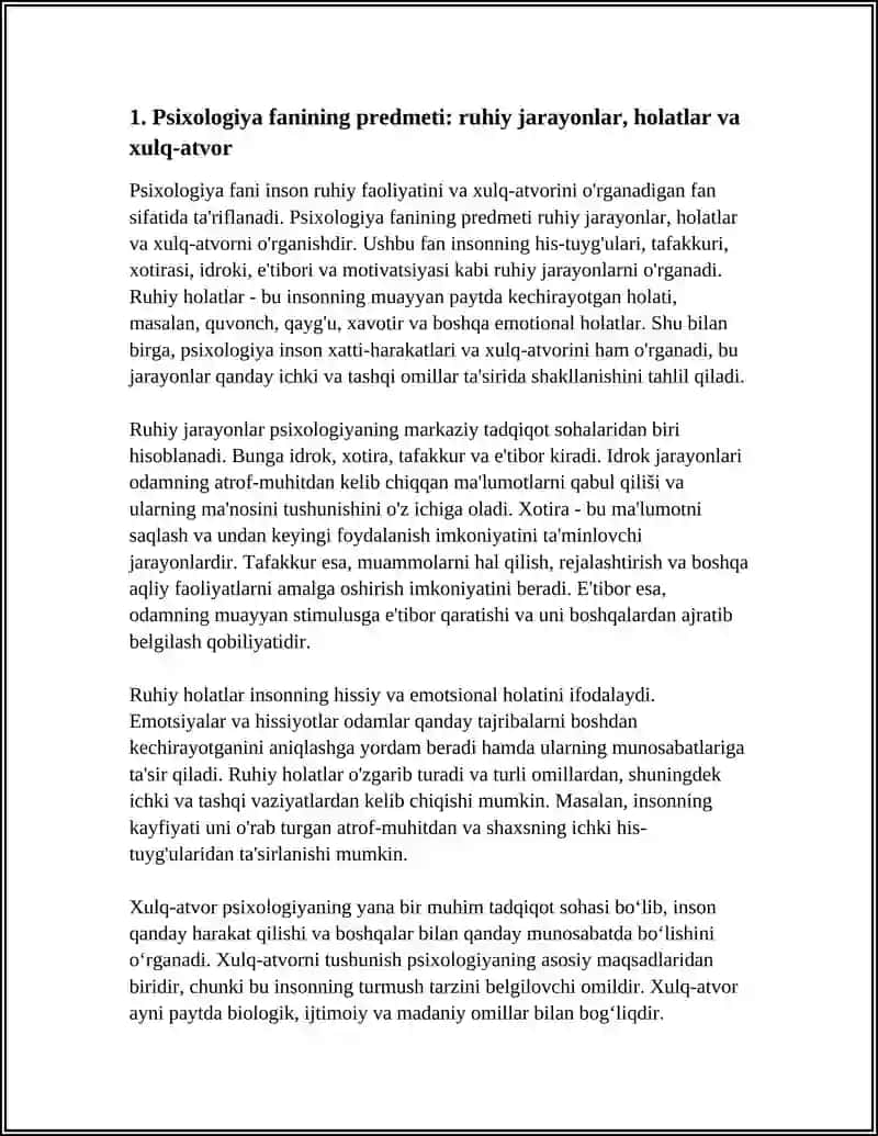 PSIXOLOGIYA FANINING PREDMETI,MAQSADI VA VAZIFALARI 3