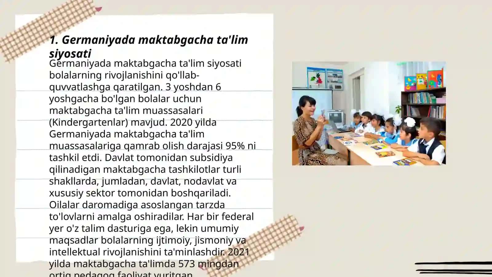 Germaniyada maktabgacha ta'lim va tarbiya masalalari 3