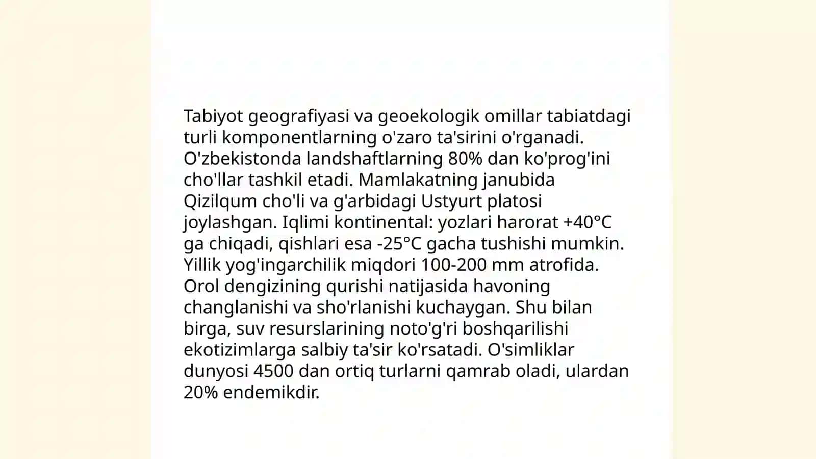 Tabiyot geografiyasi va geoekologik omillar 3
